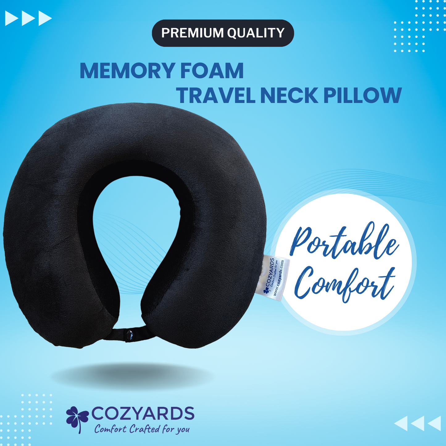 COZYARDS Memory Foam Travel Neck Pillow