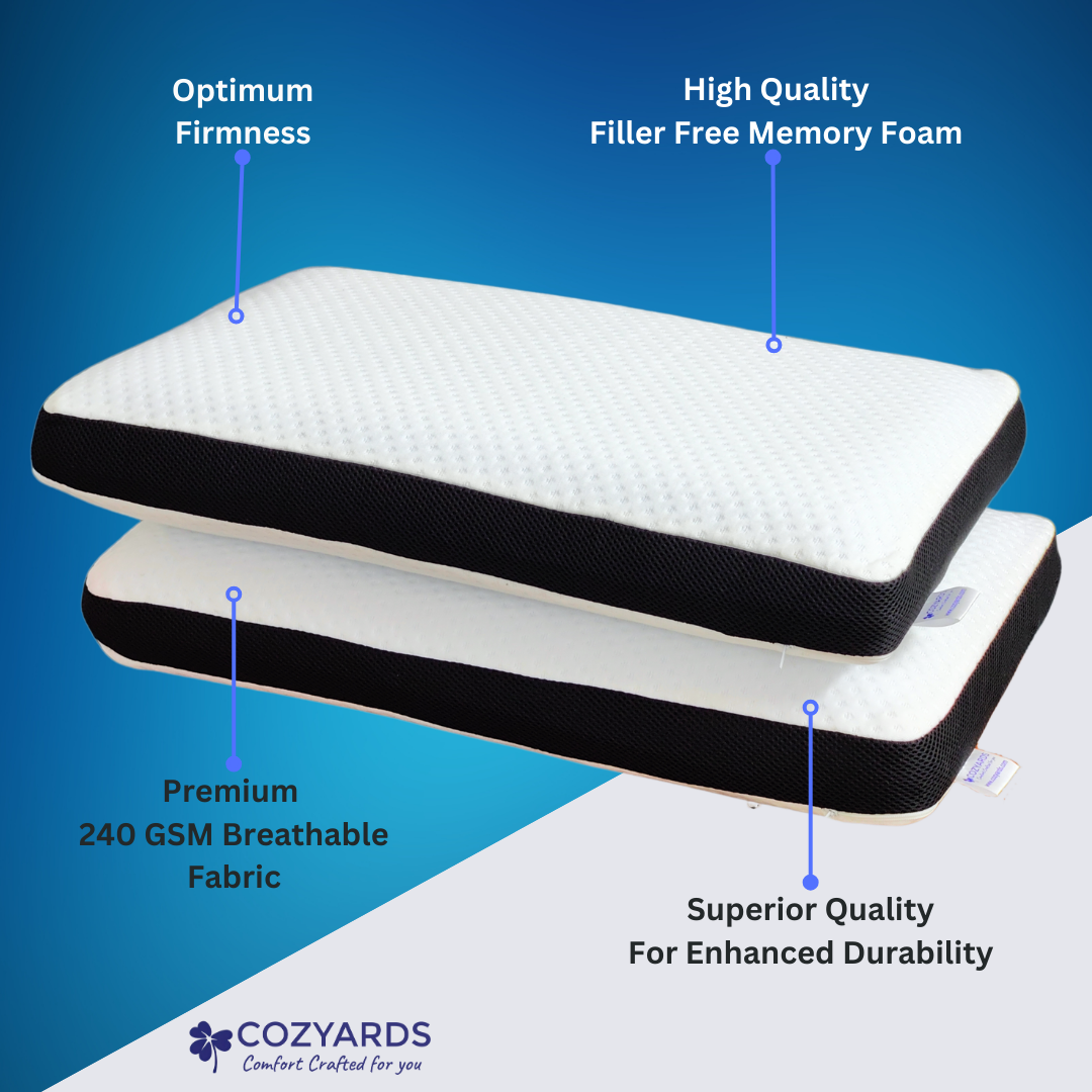 COZYARDS King Size Memory Foam Pillow - 24x16x4 Inch