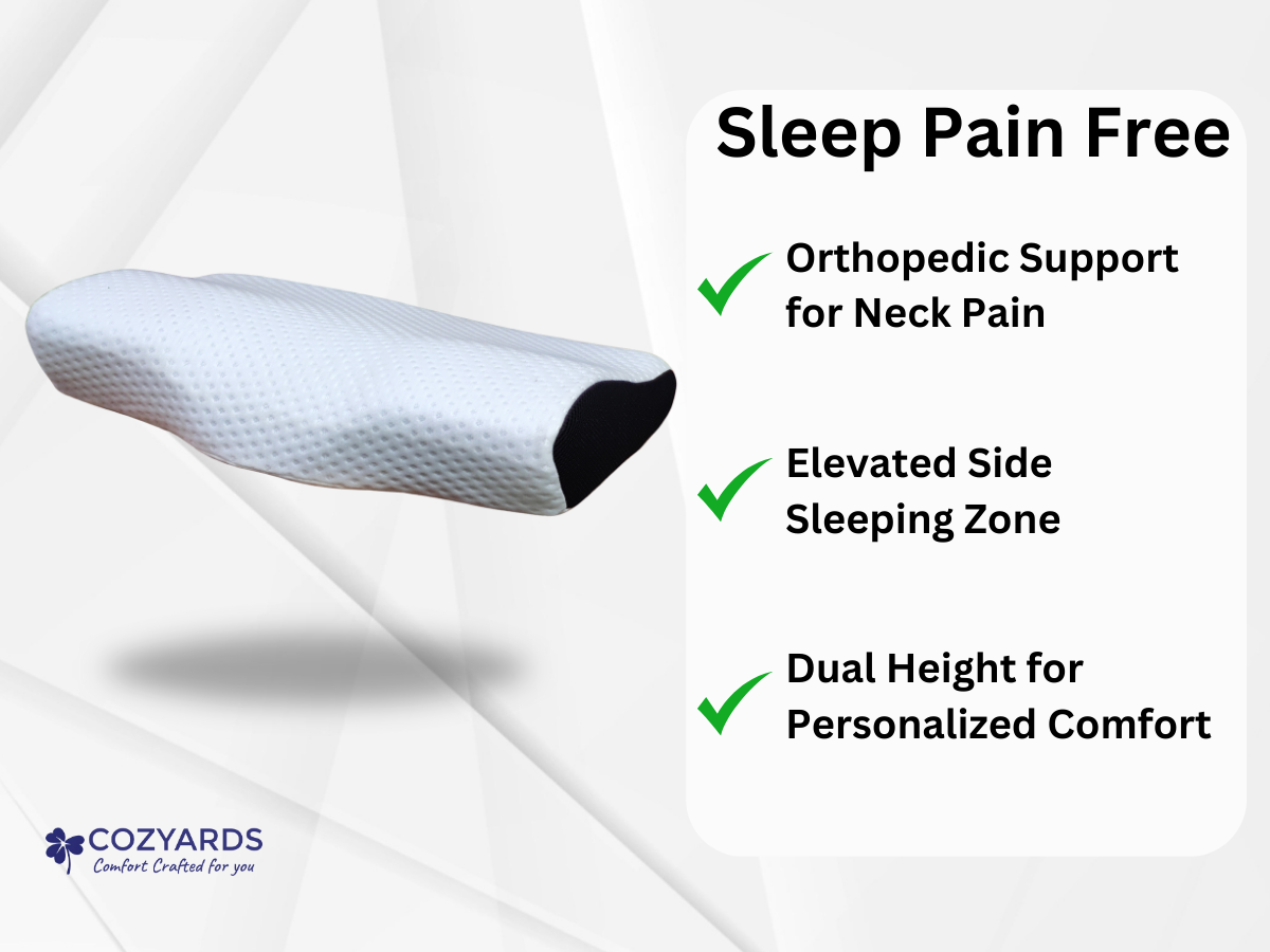 COZYARDS 4D Cervical Pillow for Neck and Shoulder Pain, Orthopedic Anti-Snoring Gel Memory Foam Pillow for Sleeping, Dual Height Options for Personalized Neck Support