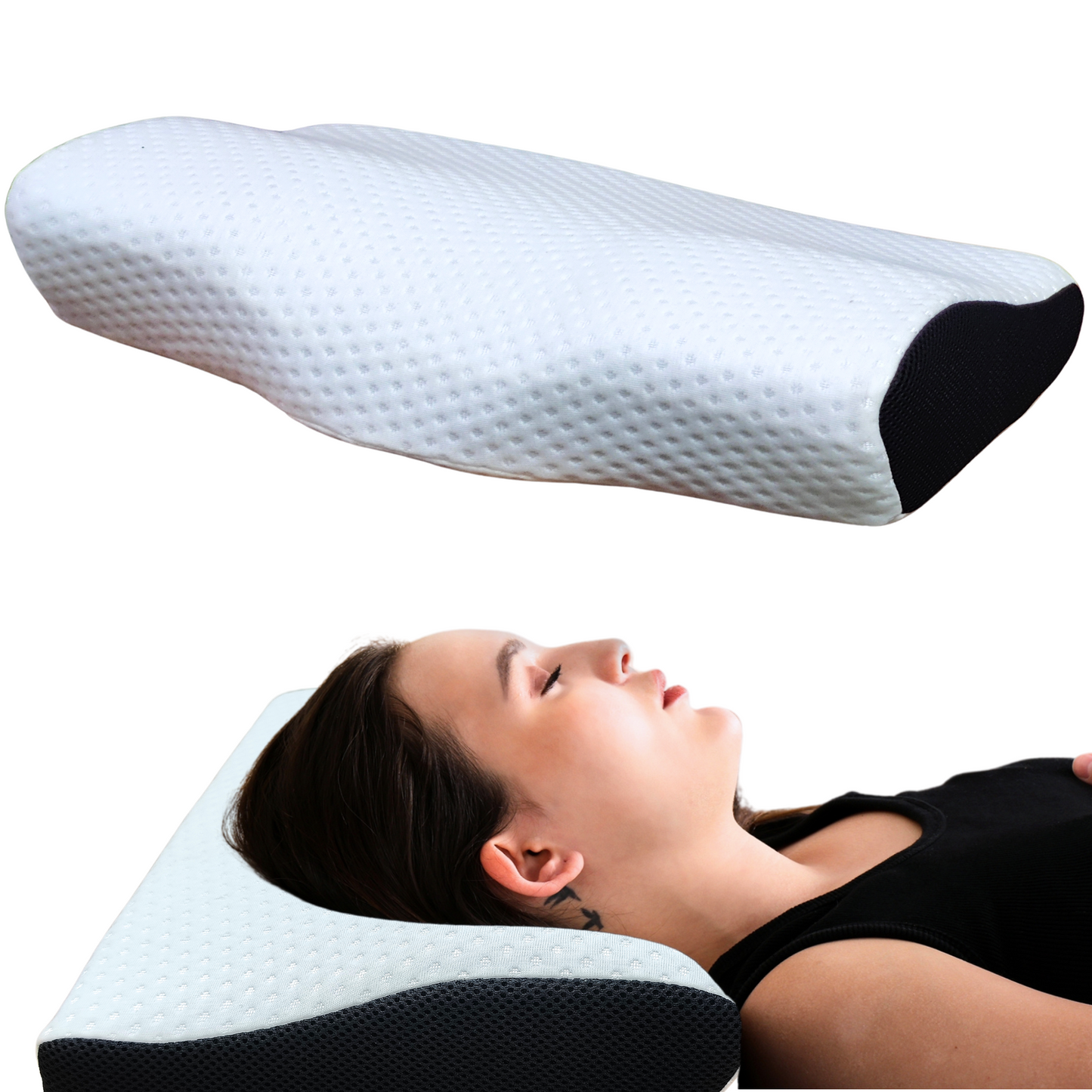 COZYARDS 4D Cervical Pillow for Neck and Shoulder Pain, Orthopedic Anti-Snoring Gel Memory Foam Pillow for Sleeping, Dual Height Options for Personalized Neck Support