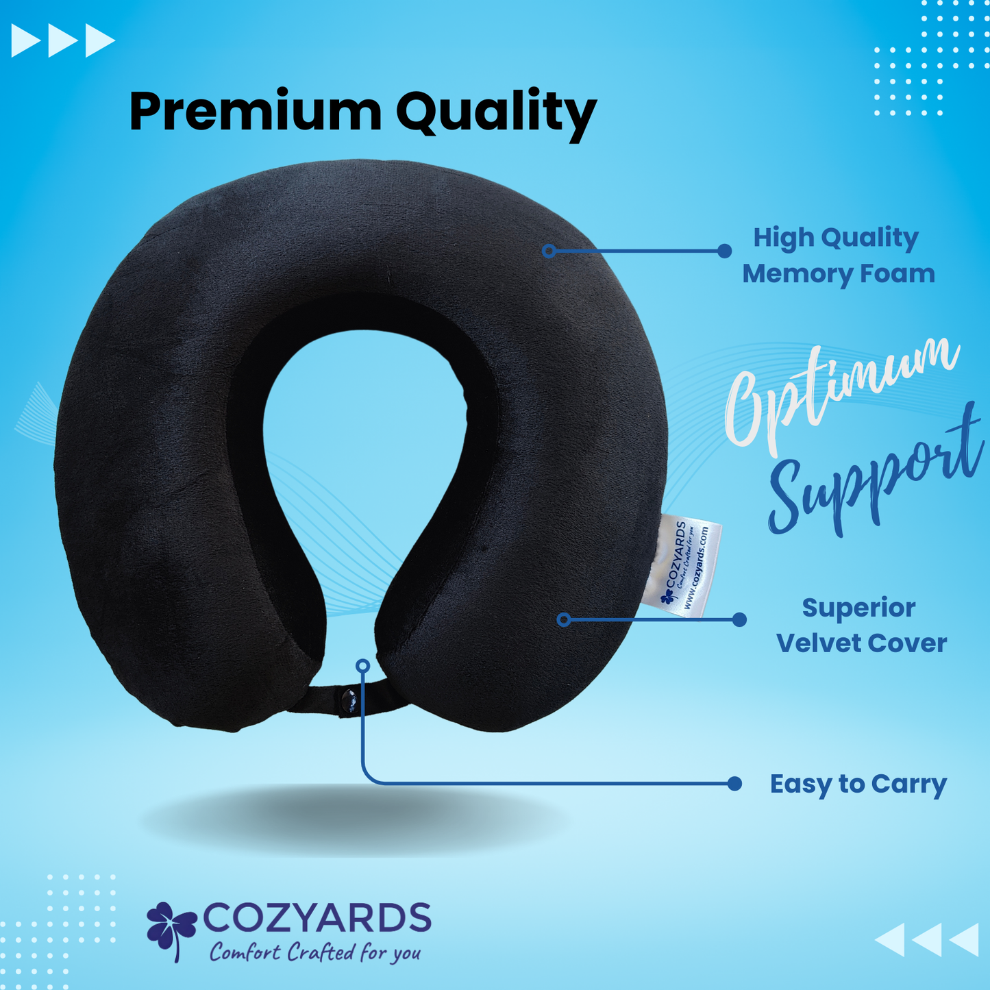 COZYARDS Memory Foam Travel Neck Pillow