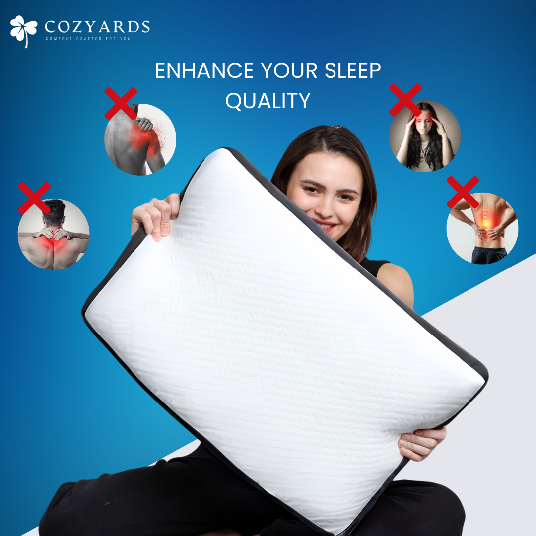 COZYARDS King Size Memory Foam Pillow - 24x16x4 Inch