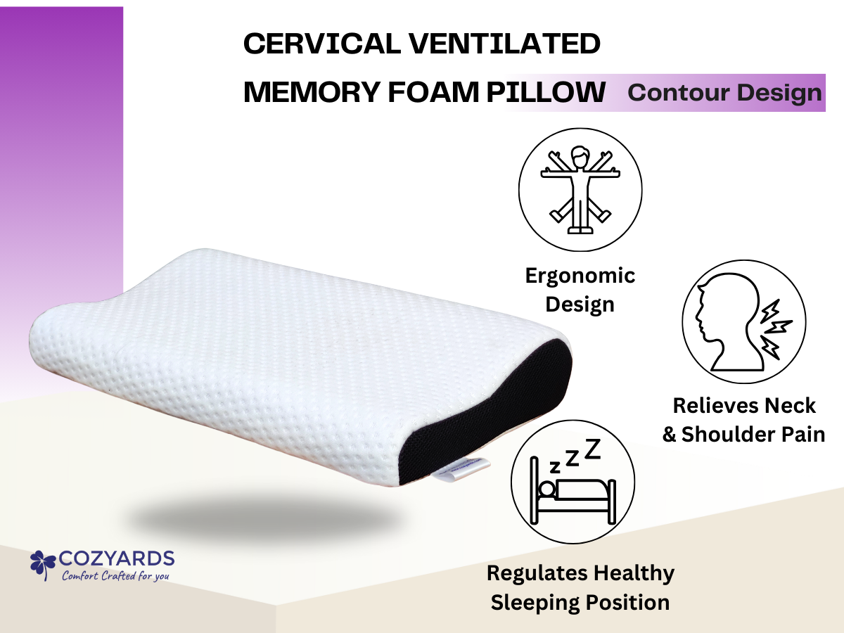 COZYARDS Contour Cervical Memory Foam Pillows