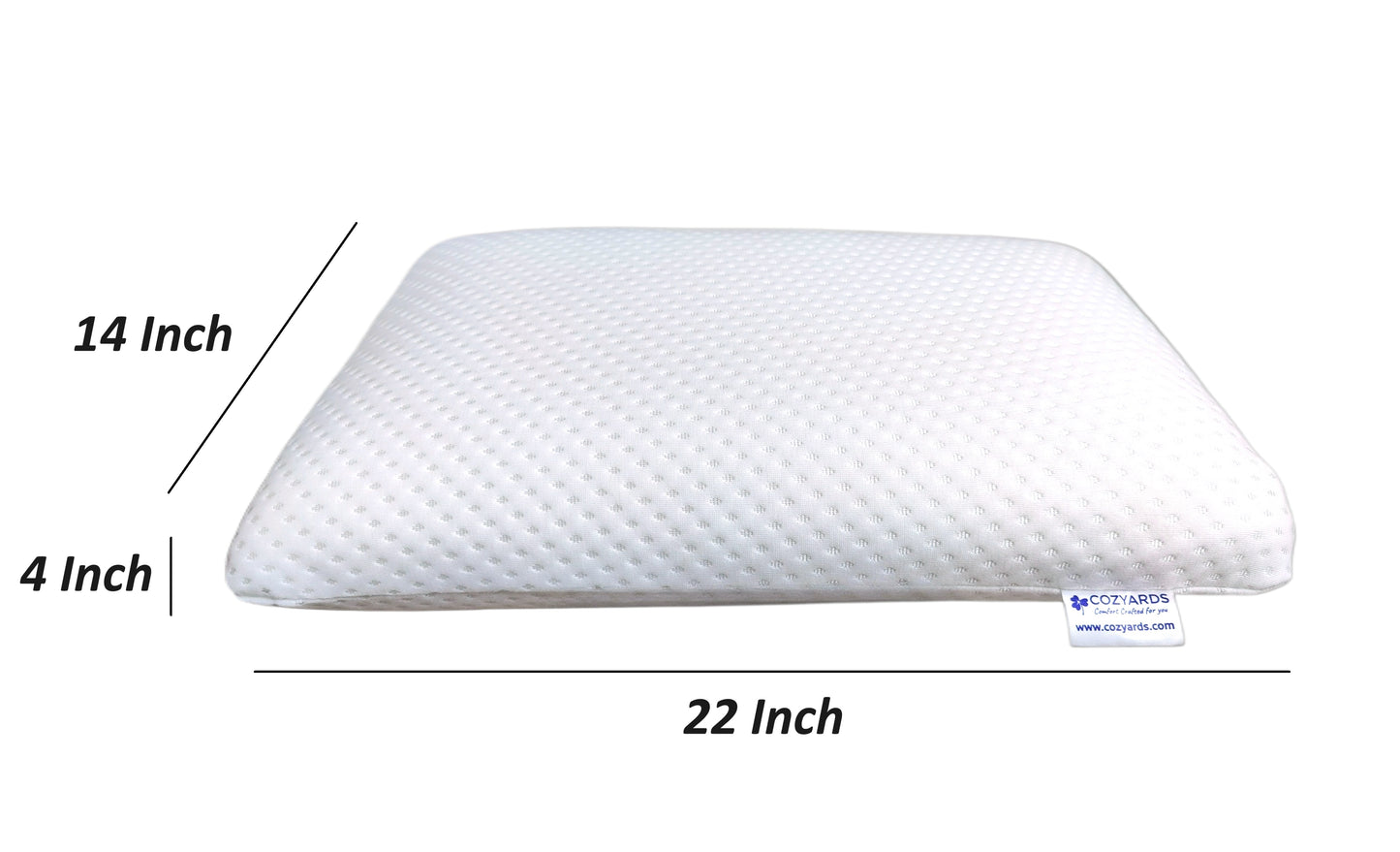 COZYARDS™ Standard Size - White -Memory Foam Pillows for Side and Back Sleepers